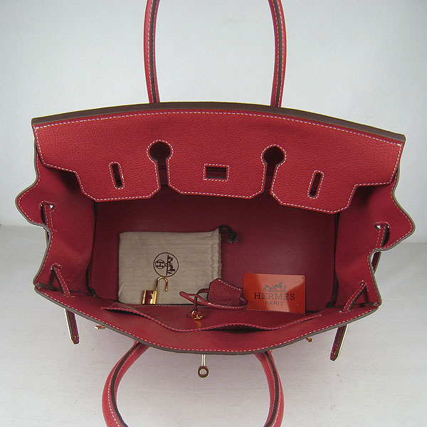 High Quality Fake Hermes Birkin 35CM Togo Leather Bag Red 6089 - Click Image to Close